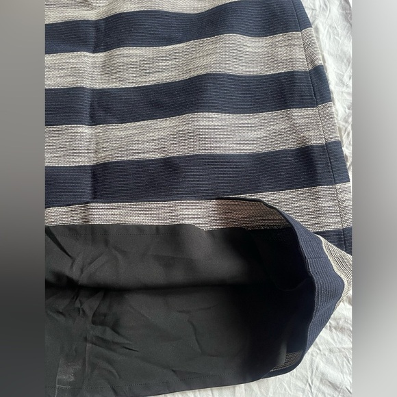 Ann Taylor LOFT Striped Navy Blue and Gray Women's Skirt Size 14 - Picture 8 of 12